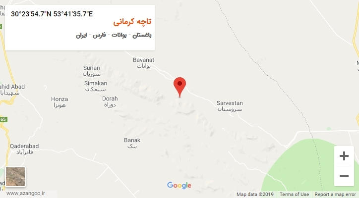 روستای تاچه کرمانی بر روی نقشه