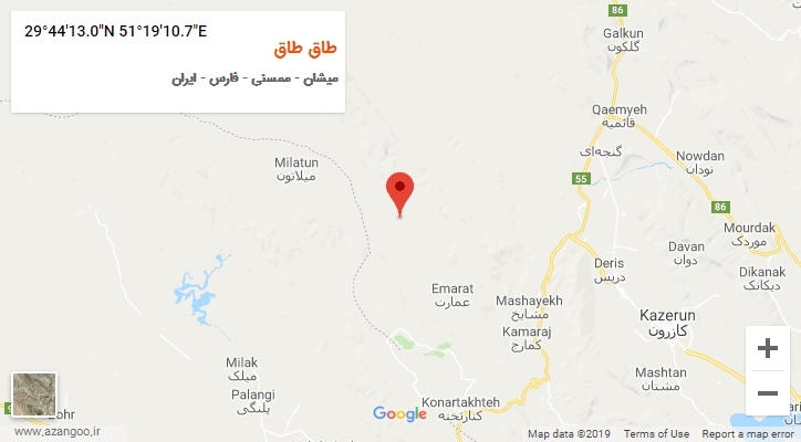 روستای طاق طاق بر روی نقشه