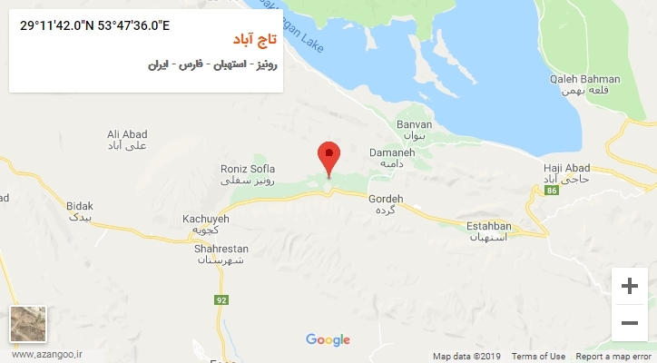 روستای تاج آباد بر روی نقشه
