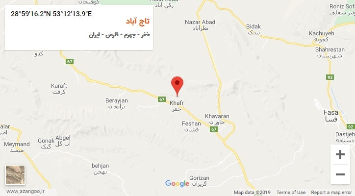 روستای تاج آباد بر روی نقشه
