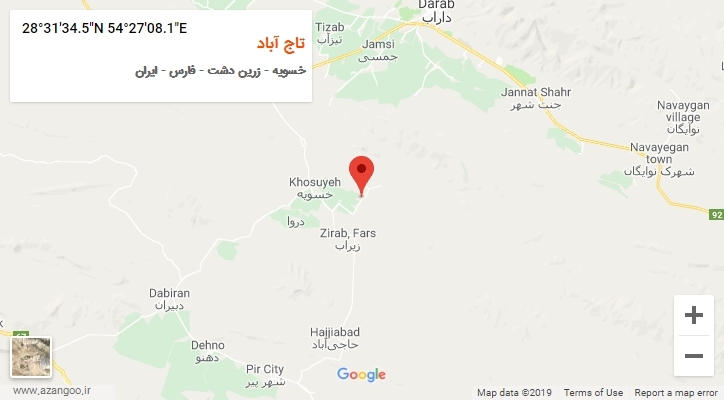 روستای تاج آباد بر روی نقشه