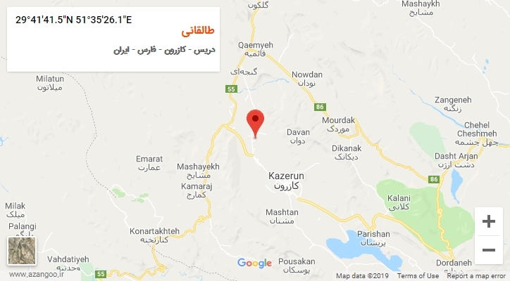 روستای طالقانی بر روی نقشه