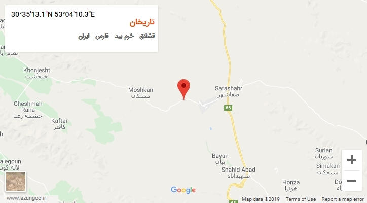 روستای تاریخان بر روی نقشه