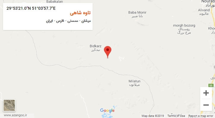 روستای تاوه شاهی بر روی نقشه