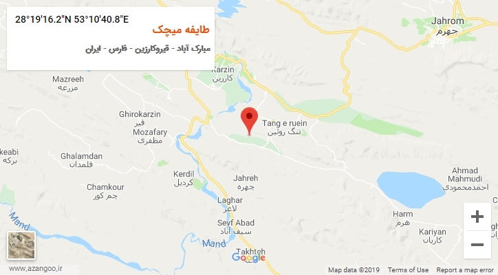 روستای طایفه میچک بر روی نقشه