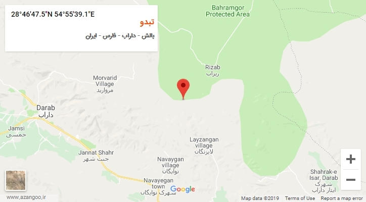روستای تبدو بر روی نقشه