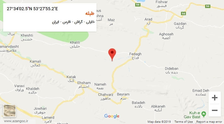 روستای طبله بر روی نقشه