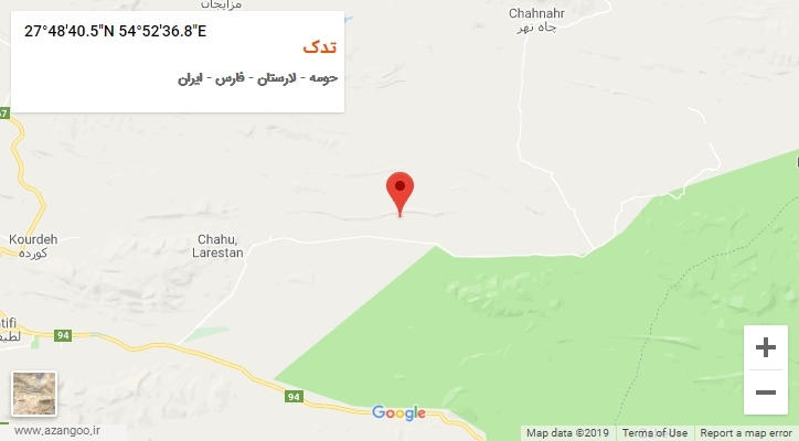 روستای تدک بر روی نقشه
