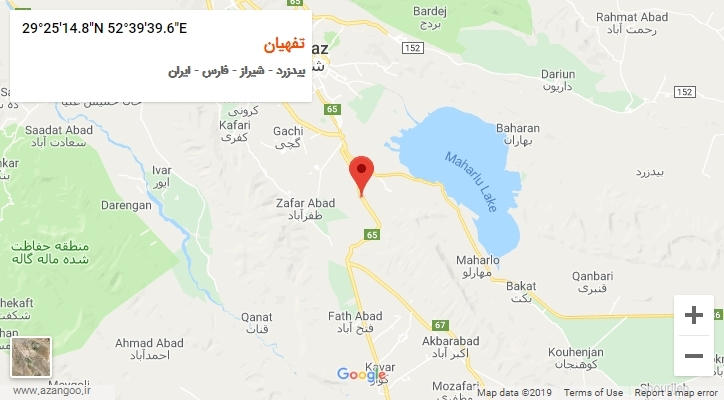 روستای تفهیان بر روی نقشه