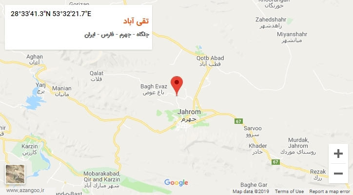روستای تقی آباد بر روی نقشه