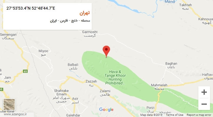 روستای تهران بر روی نقشه