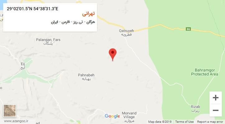 روستای تهرانی بر روی نقشه