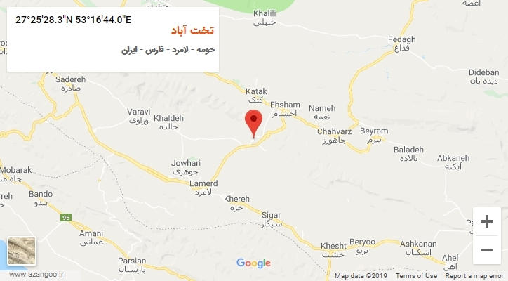 روستای تخت آباد بر روی نقشه