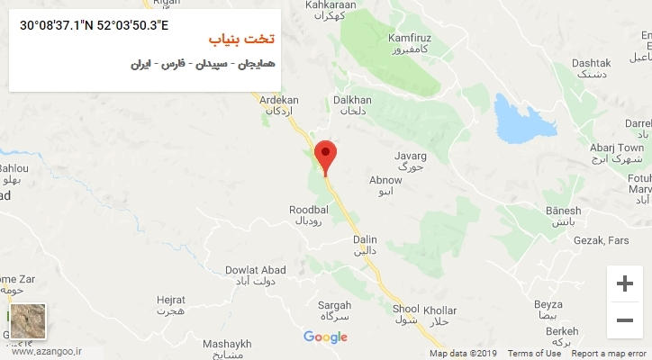 روستای تخت بنیاب بر روی نقشه