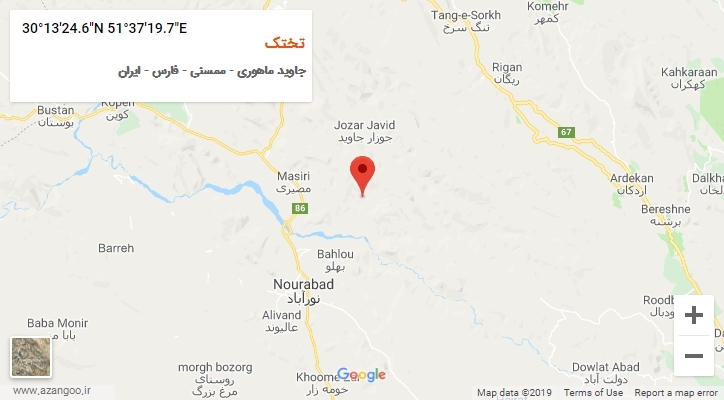 روستای تختک بر روی نقشه