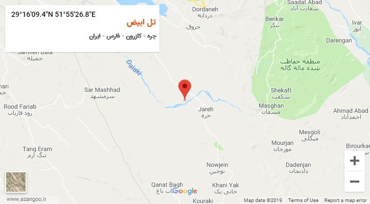 روستای تل ابیض بر روی نقشه