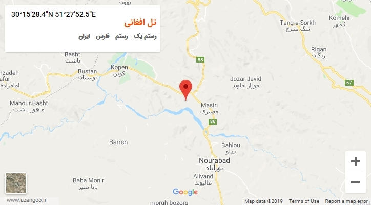 روستای تل افغانی بر روی نقشه
