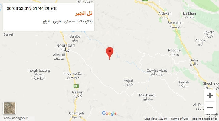 روستای تل انجیر بر روی نقشه