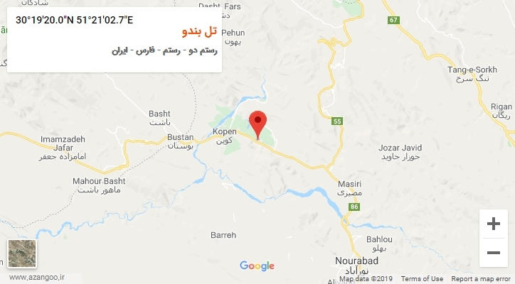 روستای تل بندو بر روی نقشه