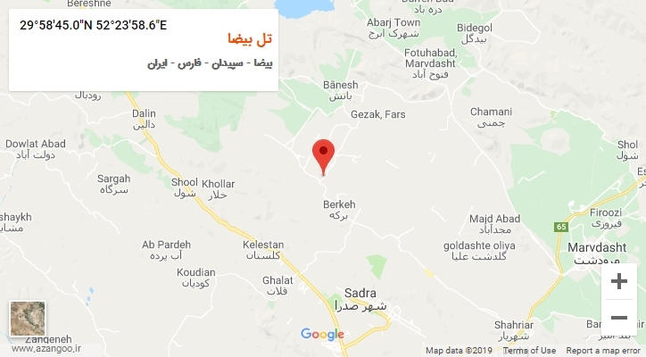 روستای تل بیضا بر روی نقشه