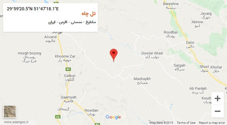 روستای تل چاه بر روی نقشه