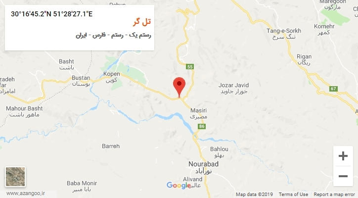 روستای تل گر بر روی نقشه