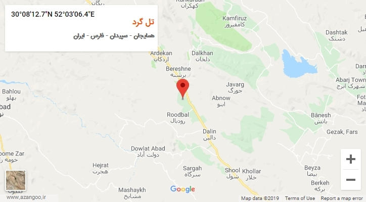 روستای تل گرد بر روی نقشه