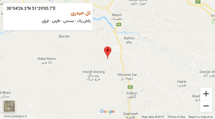 روستای تل حیدری بر روی نقشه