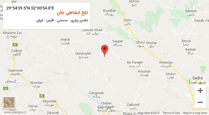 روستای تلخ ابشاهی جان بر روی نقشه
