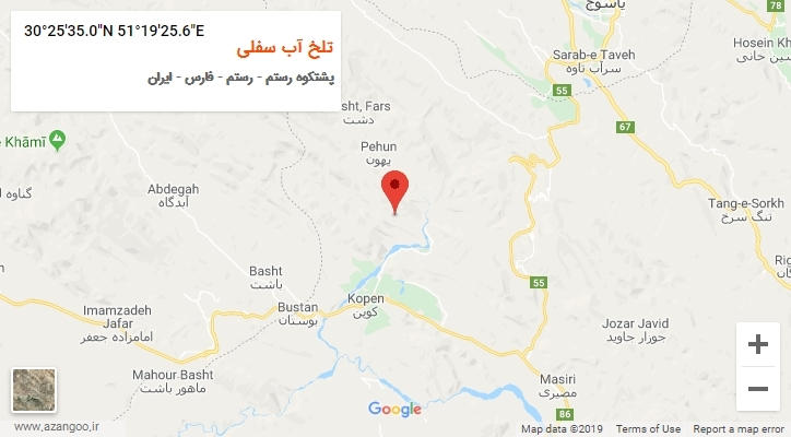 روستای تلخ آب سفلی بر روی نقشه