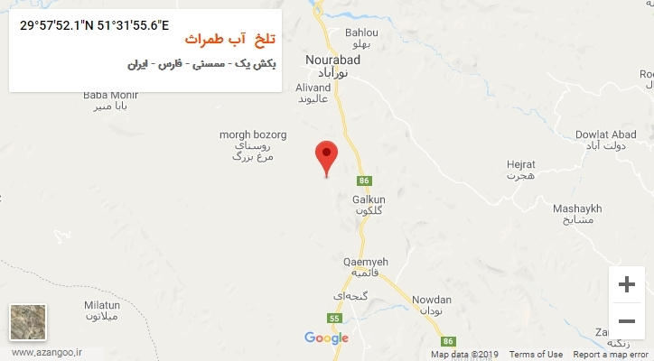 روستای تلخ  آب طمراث بر روی نقشه