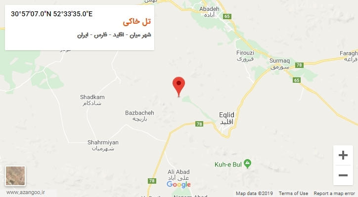 روستای تل خاکی بر روی نقشه