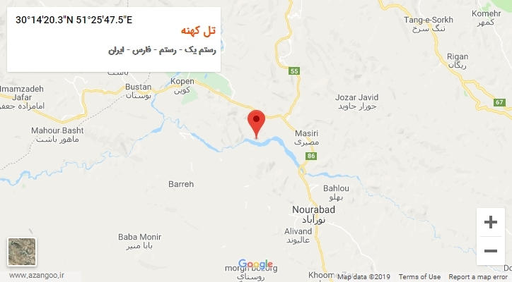 روستای تل کهنه بر روی نقشه
