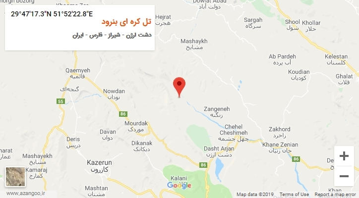 روستای تل کره ای بنرود بر روی نقشه
