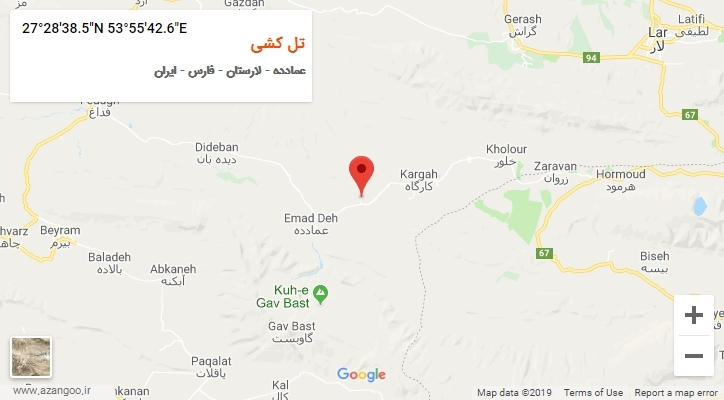 روستای تل کشی بر روی نقشه