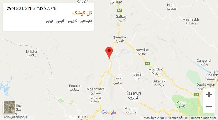 روستای تل کوشک بر روی نقشه