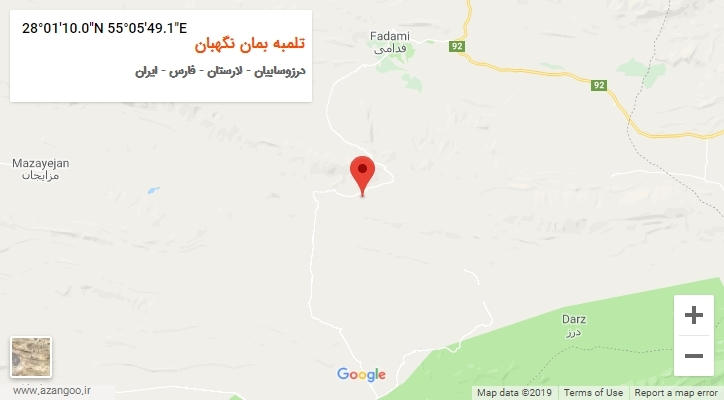 روستای تلمبه بمان نگهبان بر روی نقشه