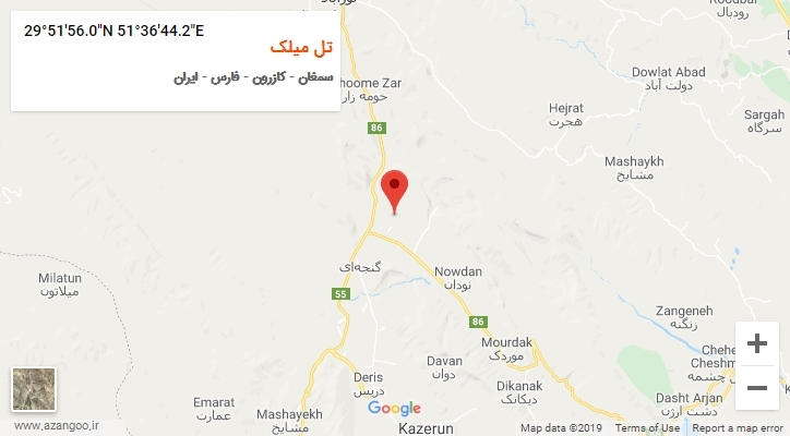روستای تل میلک بر روی نقشه