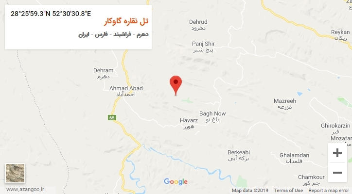 روستای تل نقاره گاوکار بر روی نقشه