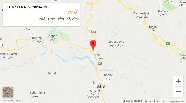 روستای تل پیر بر روی نقشه