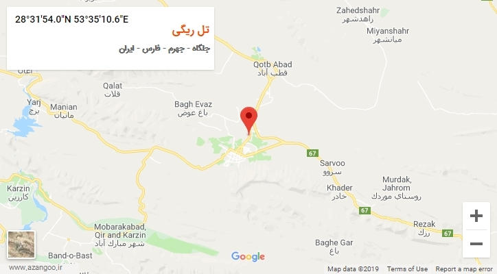 روستای تل ریگی بر روی نقشه