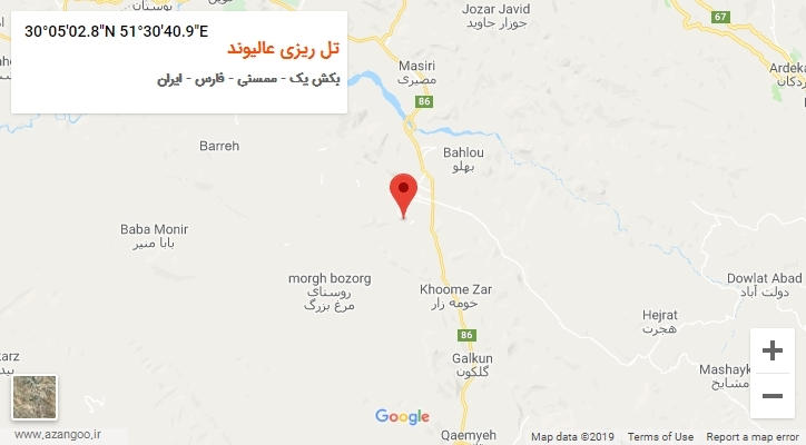 روستای تل ریزی عالیوند بر روی نقشه