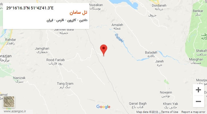 روستای تل سامان بر روی نقشه