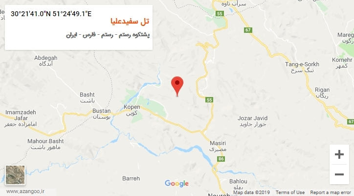روستای تل سفیدعلیا بر روی نقشه
