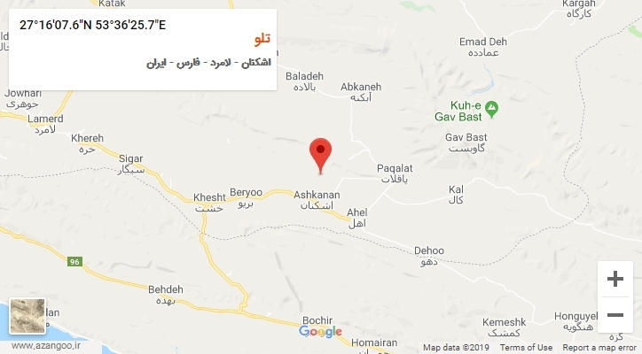 روستای تلو بر روی نقشه