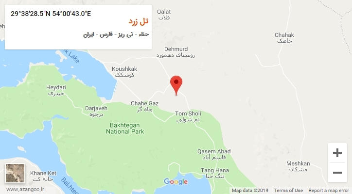 روستای تل زرد بر روی نقشه