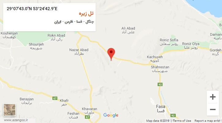 روستای تل زیره بر روی نقشه