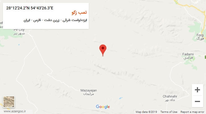 روستای تمب زکو بر روی نقشه