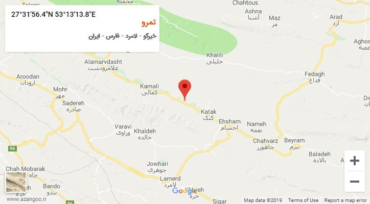 روستای تمرو بر روی نقشه