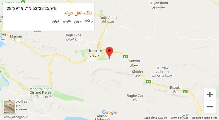 روستای تنگ اهل دونه بر روی نقشه